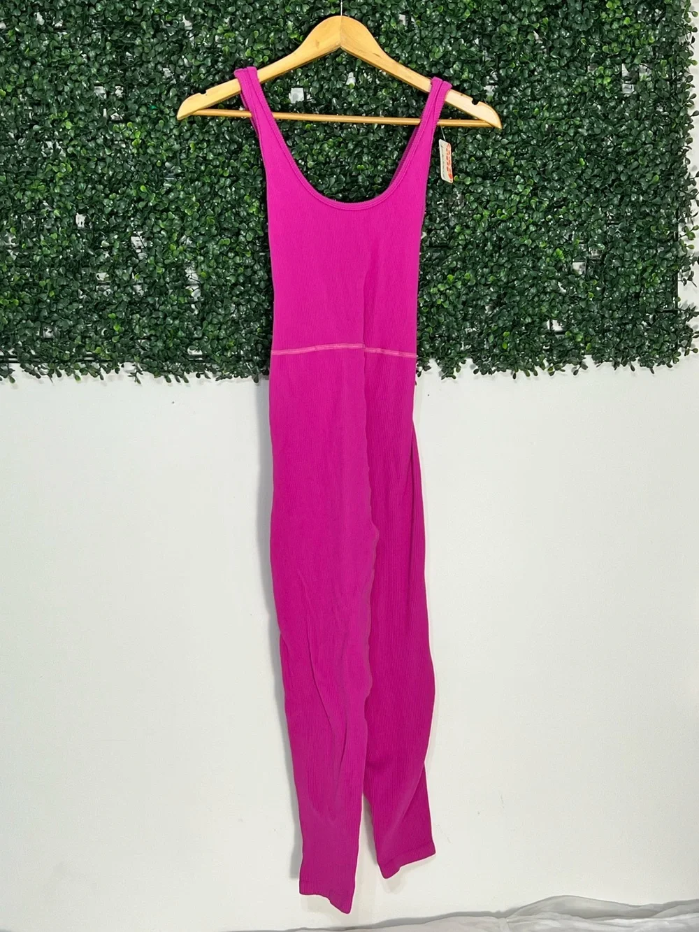 Free People NWT Women's Pink Ribbed Jumpsuit Free Throw Onesie Large